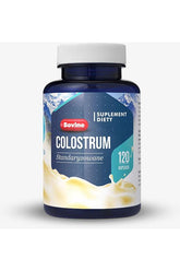 Hepatica Bovine Colostrum dietary supplement bottle with 120 capsules, supports immune system health.